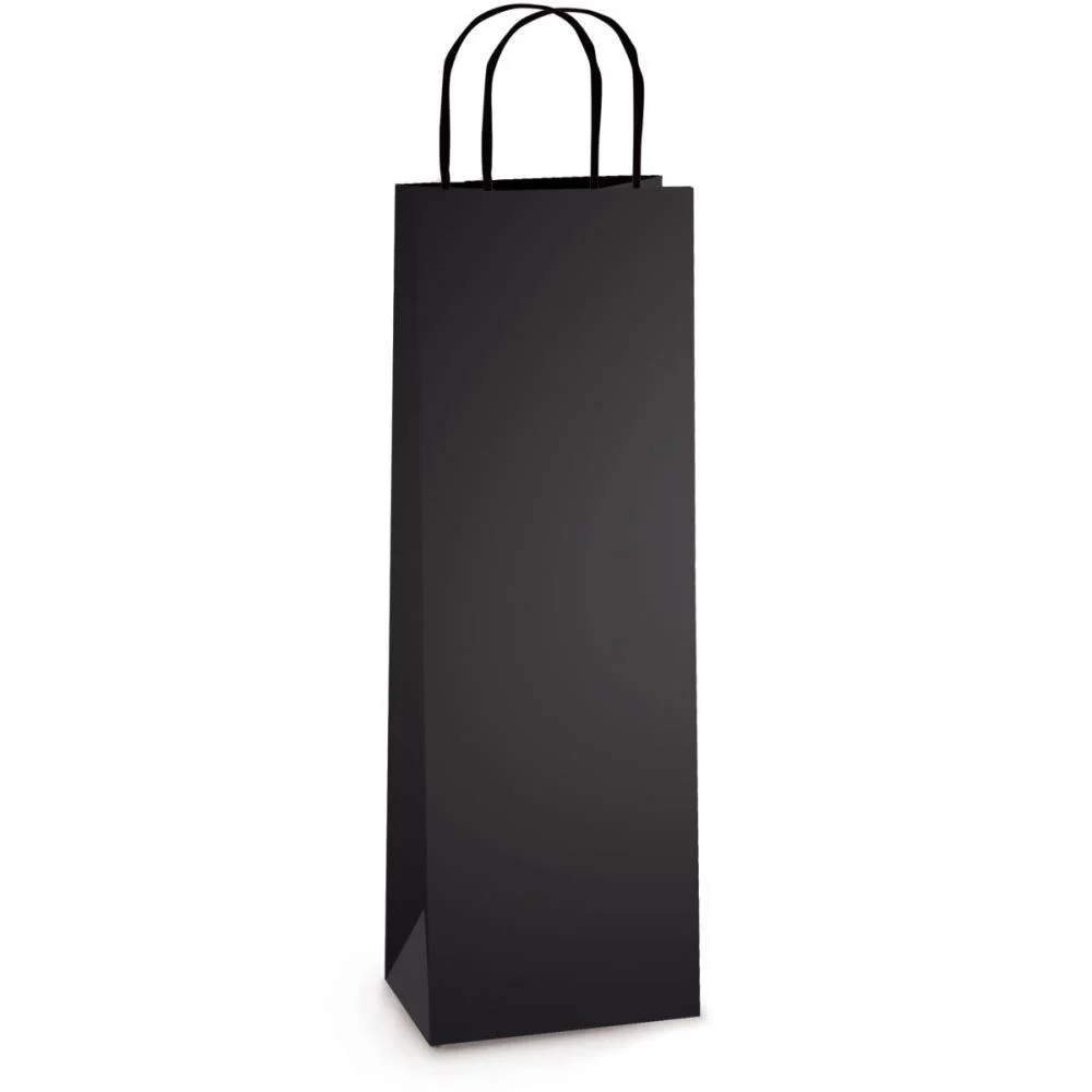 Embalagem Para Garrafa Sacola Preta Fosca 35X13X8Cm Cromus (Pct.c/10) - imagem 3