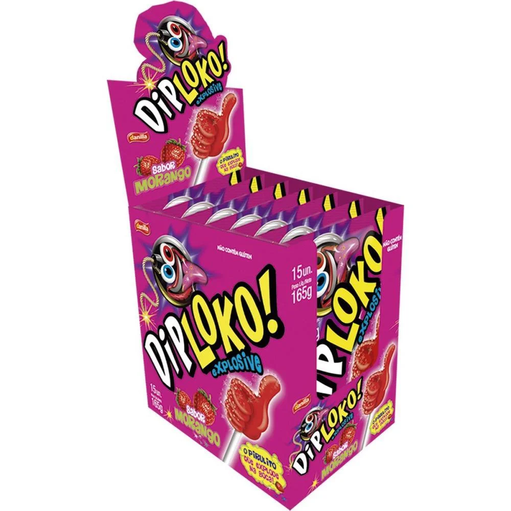 Doce Dip Loko Explosive Morango Danilla Foods C/ 15 Unidades - imagem 4