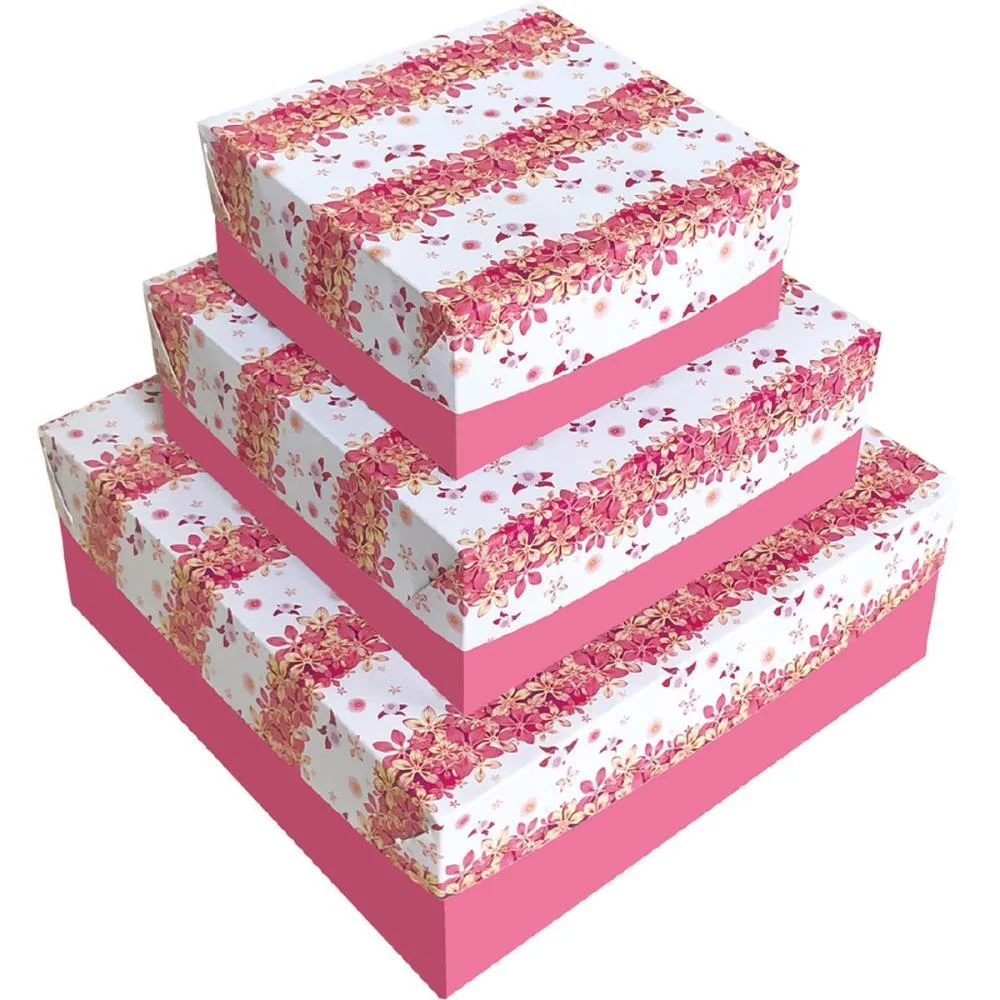 Caixa Para Presente Com Tampa Pq 16X16X7 4Mod. Cristina (Pct.c/20) - imagem 2
