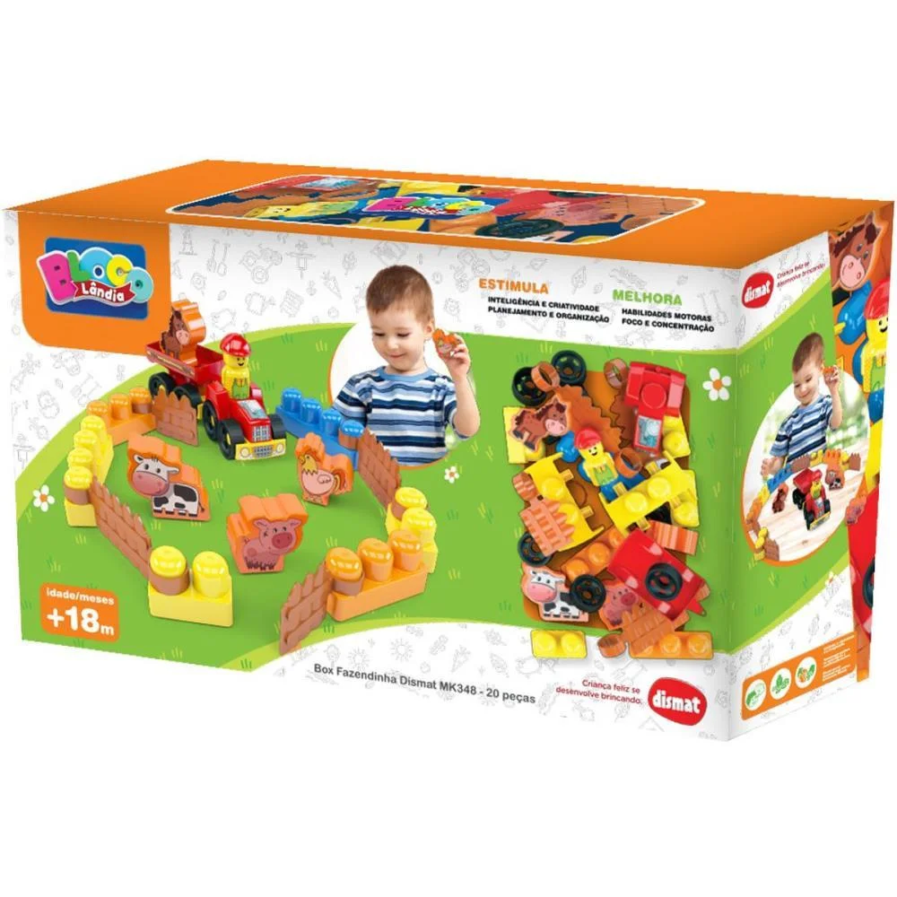 Brinquedo Educativo Box Fazendinha 20Pecas Dismat - imagem 4