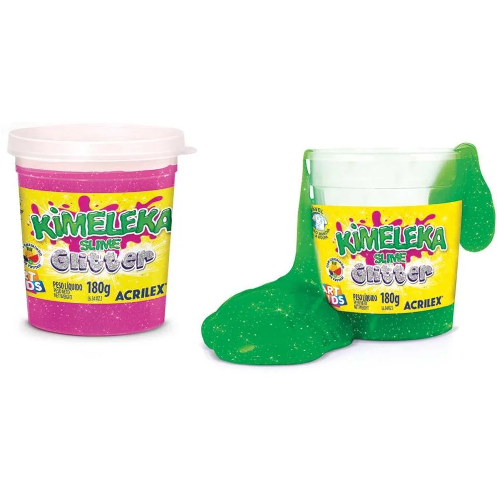 Slime Kimeleka Glitter 180G Sort. Acrilex (Cx.c/12) - imagem 2