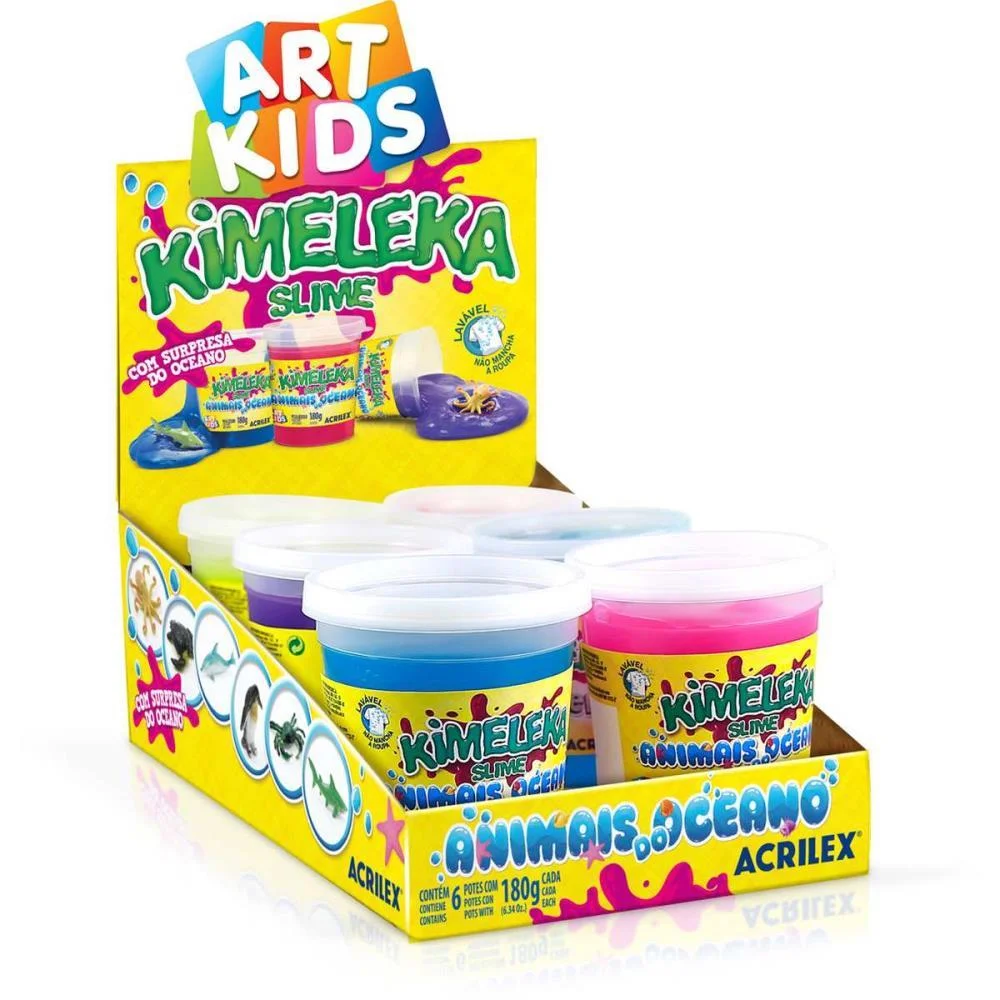 Slime Kimeleka Animais Oceano 180G Acrilex (Cx.c/06) - imagem 3