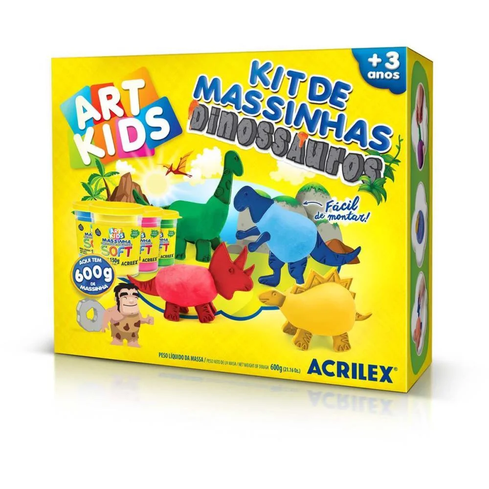 Massa Para Modelar Criativa Art Kids Dinossauro Familia Acrilex - imagem 3