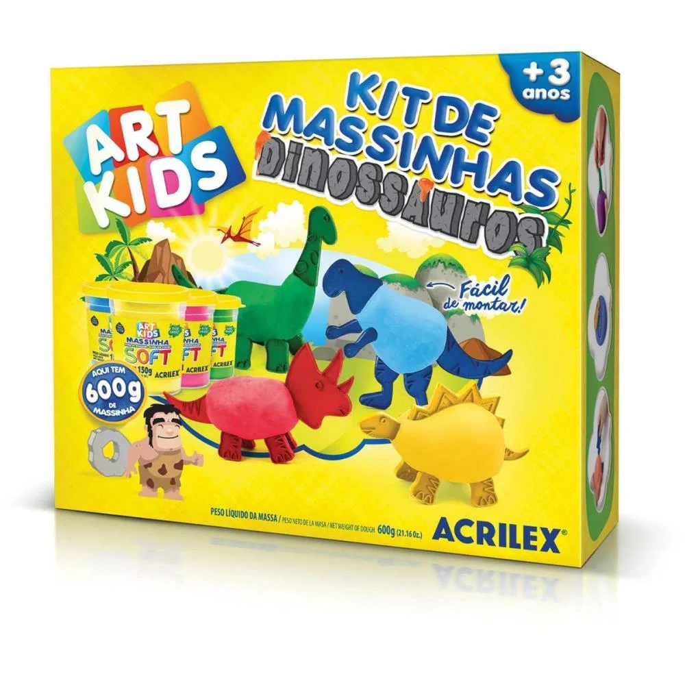 Massa Para Modelar Criativa Art Kids Dinossauro Familia Acrilex - imagem 4