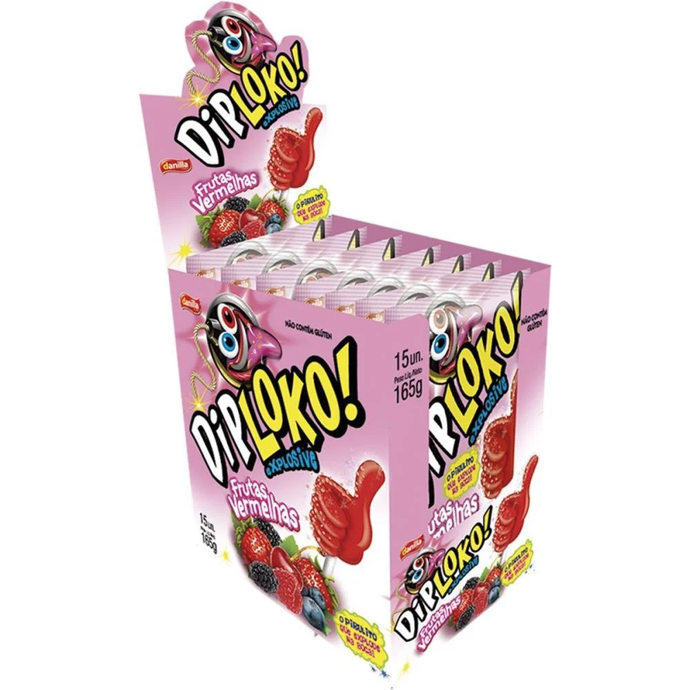 Doce Dip Loko Explosive Frutas Verm Danilla Foods C/ 15 Unidades - imagem 4