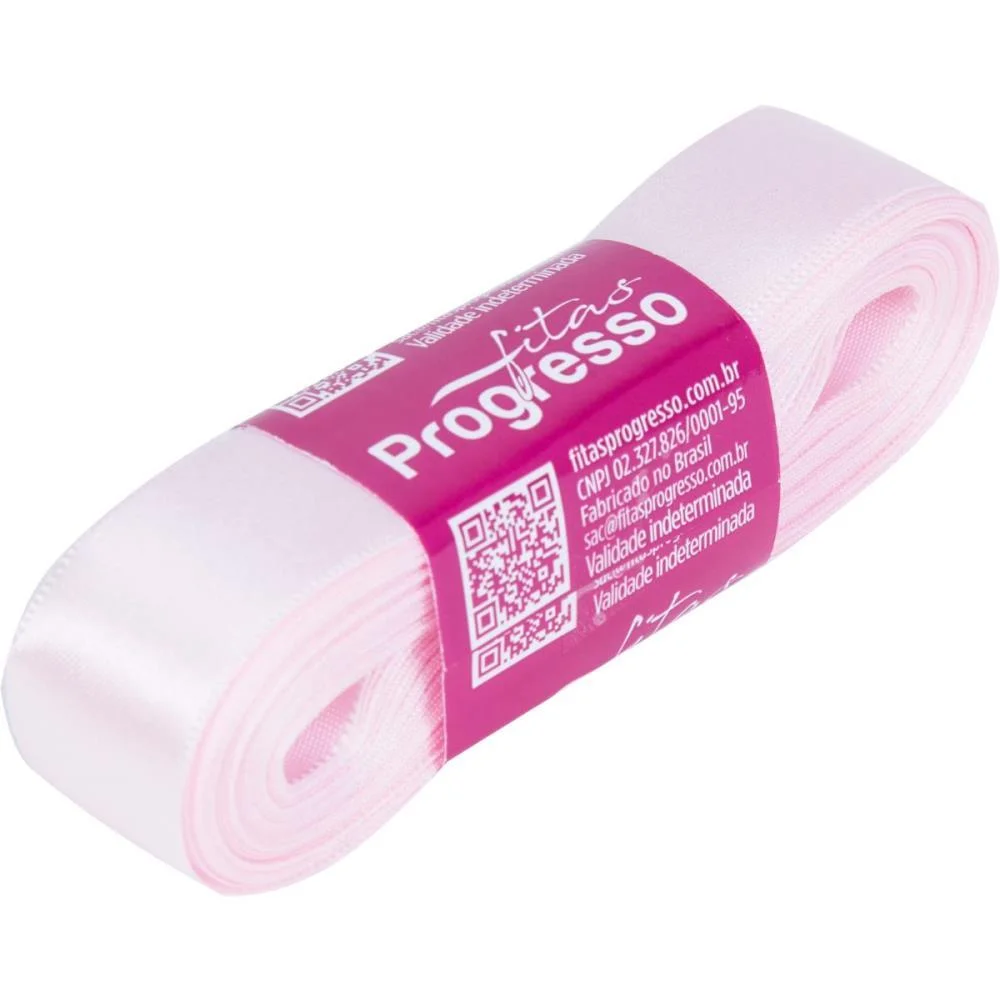 Fita De Cetim 22Mm 10M. Rosa Claro 206 Fitas Progresso - imagem 2