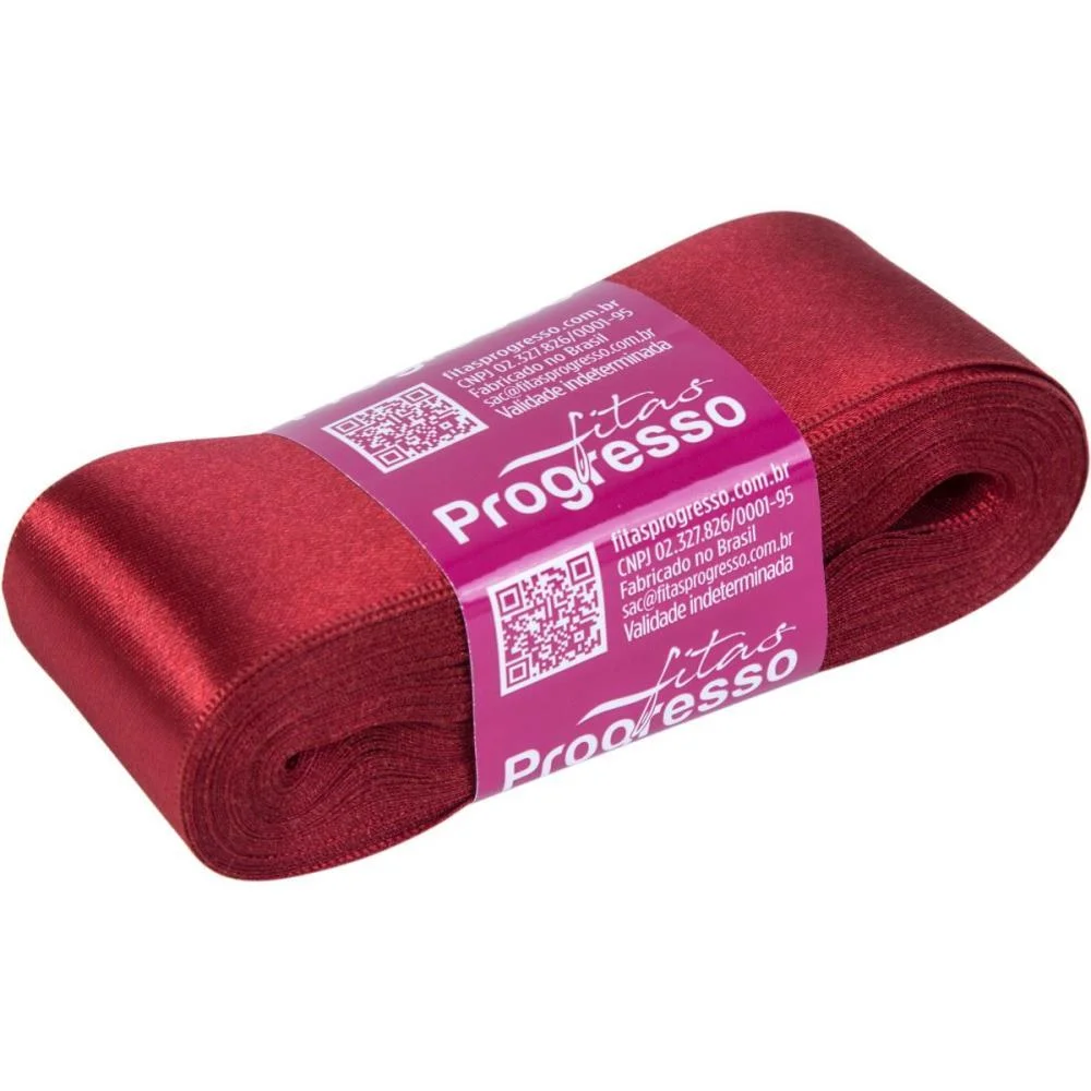 Fita De Cetim 38Mm 10M. Vinho 389 Fitas Progresso - imagem 3
