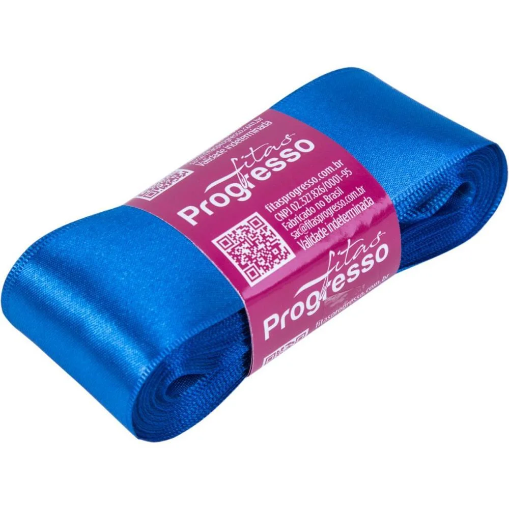 Fita De Cetim 38Mm 10M. Azul Royal 214 Fitas Progresso - imagem 2