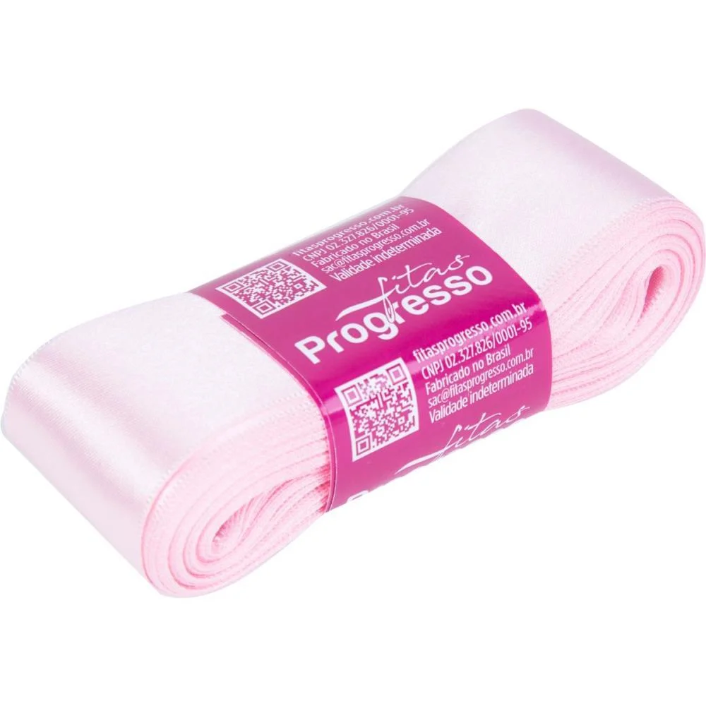 Fita De Cetim 38Mm 10M. Rosa Claro 206 Fitas Progresso - imagem 2