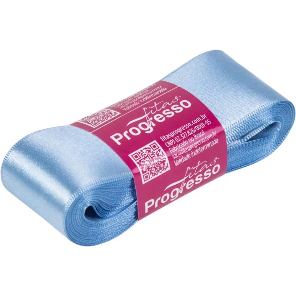 Fita De Cetim 38Mm 10M. Azul Celeste 246 Fitas Progresso - imagem 2