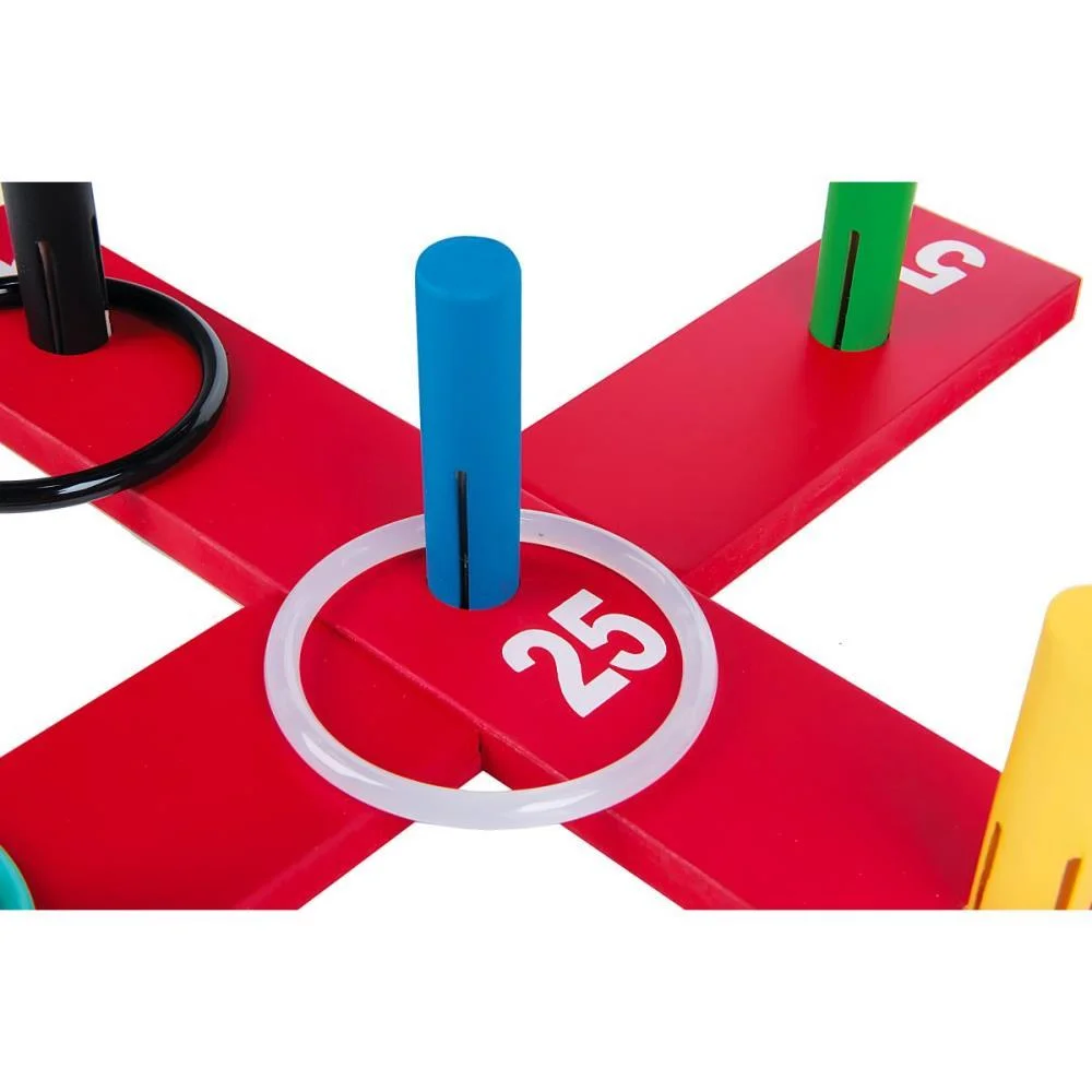 Brinquedo Pedagogico Madeira Jogo De Argola Cruz 10Pcs Carlu - imagem 4