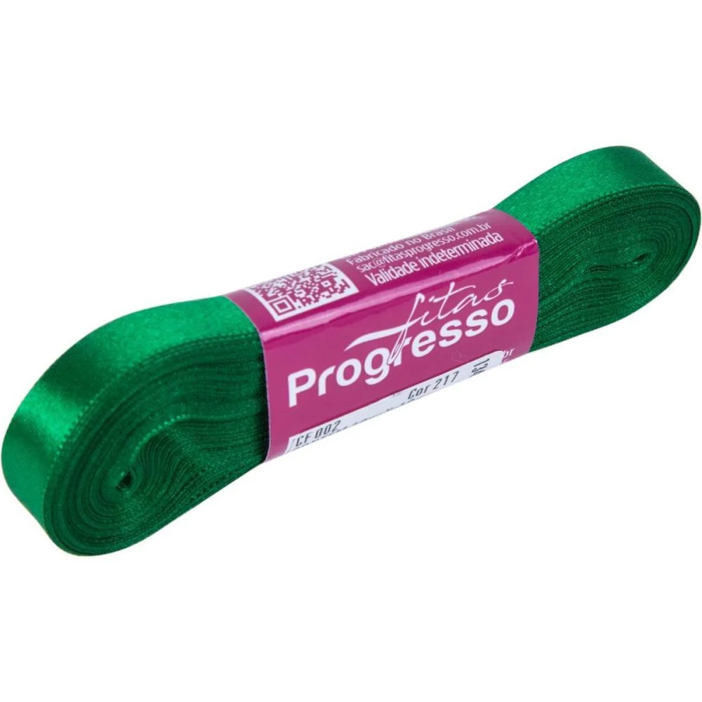 Fita De Cetim 10Mm 10M. Verde Bandeira 217 Fitas Progresso - imagem 3