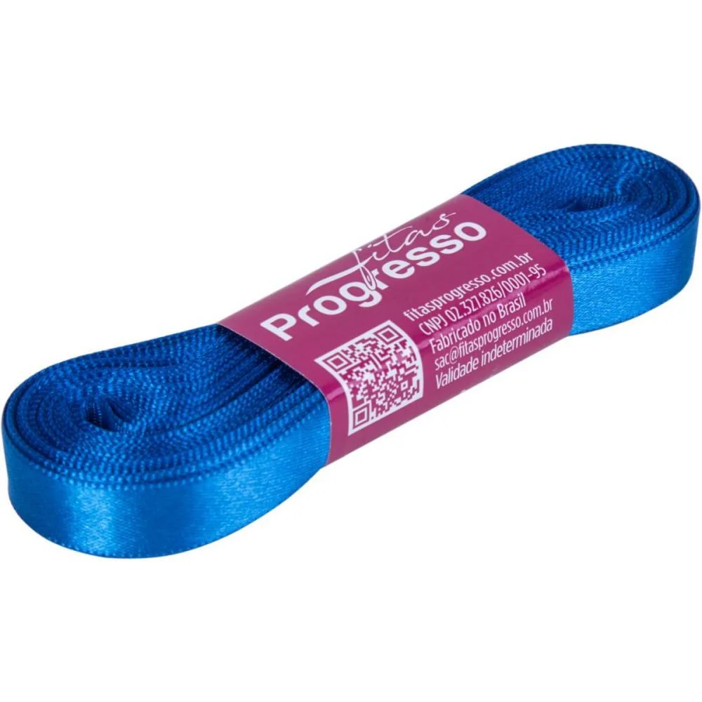 Fita De Cetim 10Mm 10M. Azul Royal 214 Fitas Progresso - imagem 3