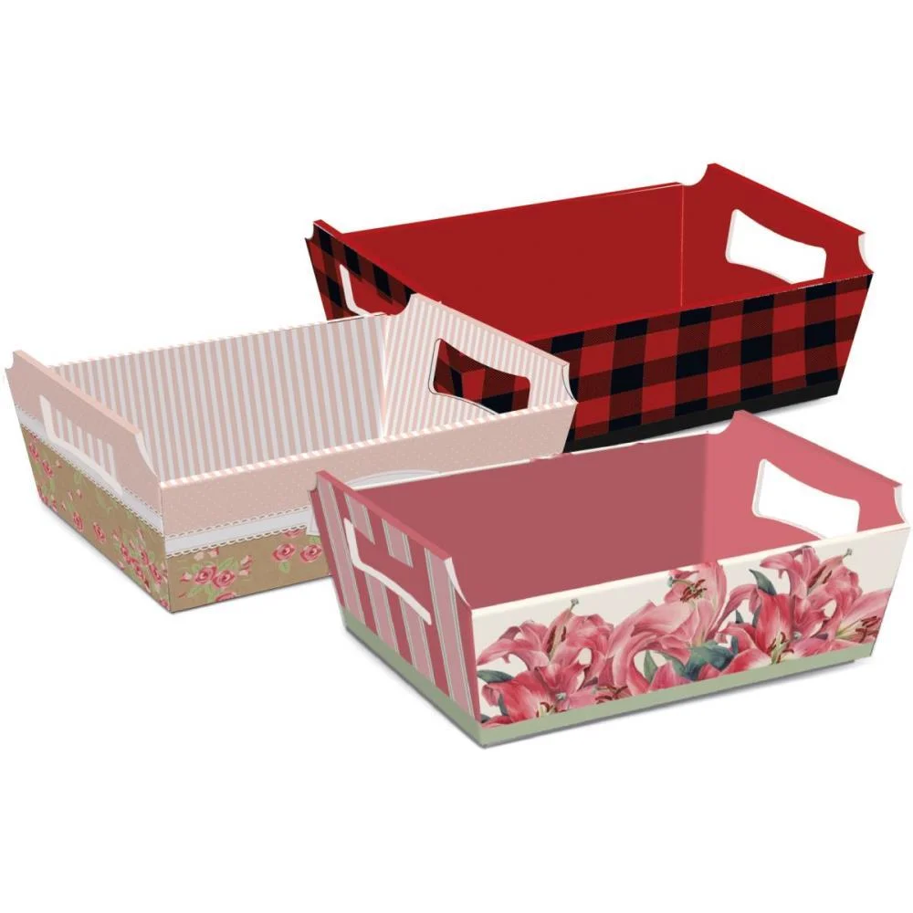 Cesta De Papel Sortida Tam P 18X13X7,5Cm Cromus (Cx.c/10) - imagem 2