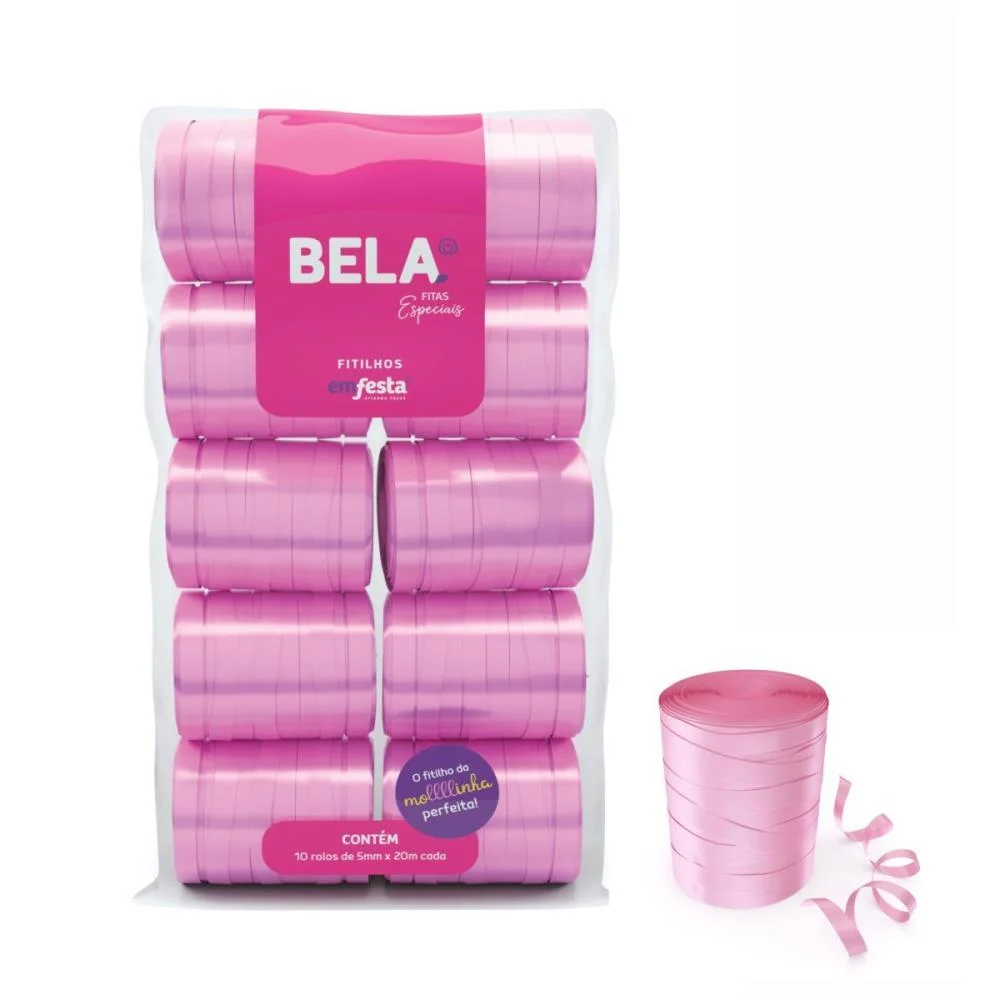 Fitilho 5Mmx50M Rosa Bebe Emfesta (Pct.c/10) - imagem 3