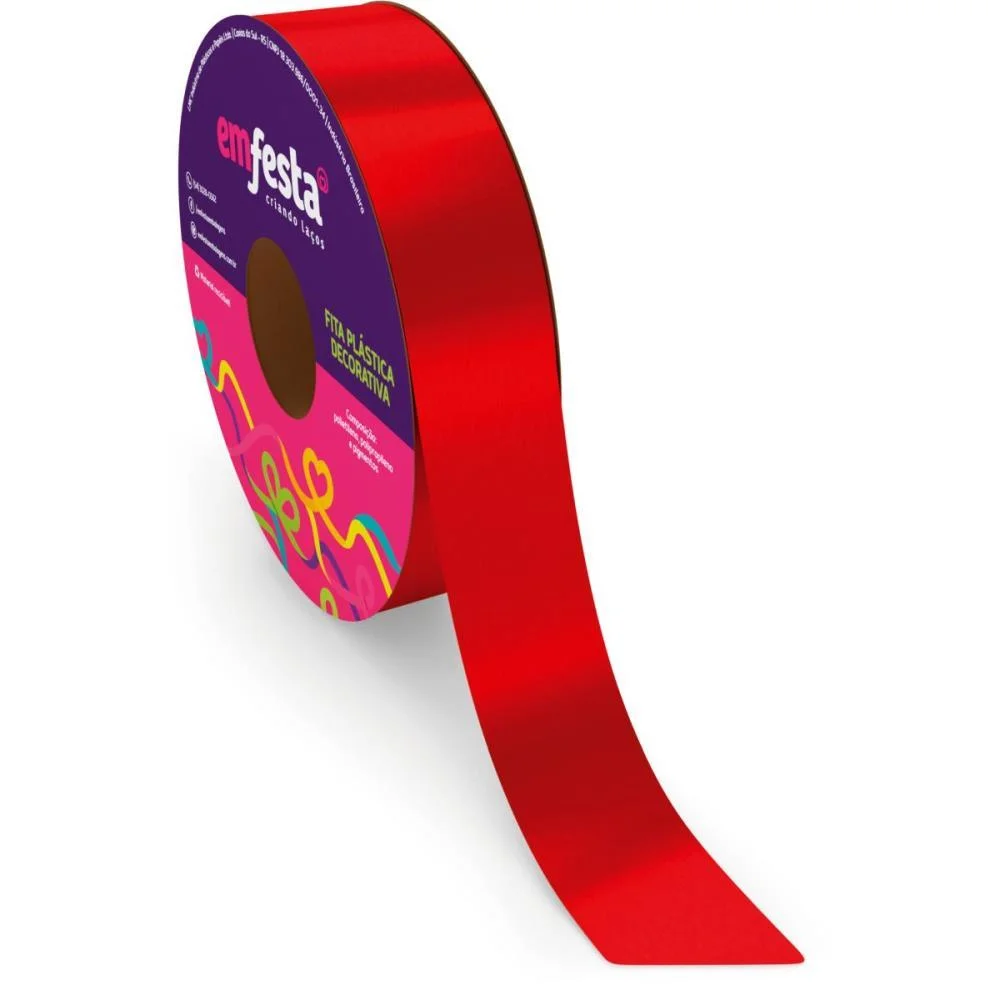 Fita Poli Lisa 15X50M Vermelha Emfesta (Pct.c/10) - imagem 4