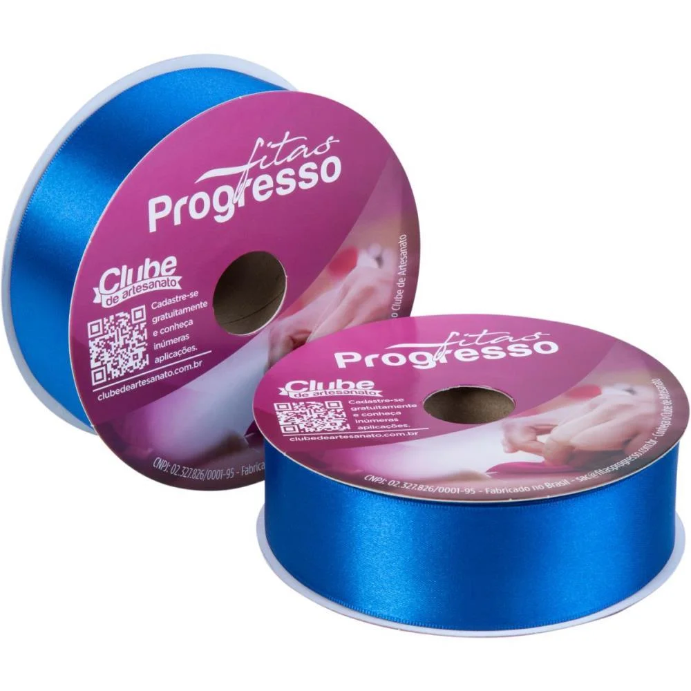 Fita De Cetim 38Mm 50M. Azul Royal 214 Fitas Progresso (Rolo) - imagem 3
