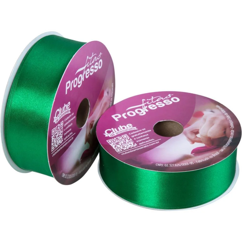 Fita De Cetim 38Mm 50M. Verde Bandeira 217 Fitas Progresso (Rolo) - imagem 3
