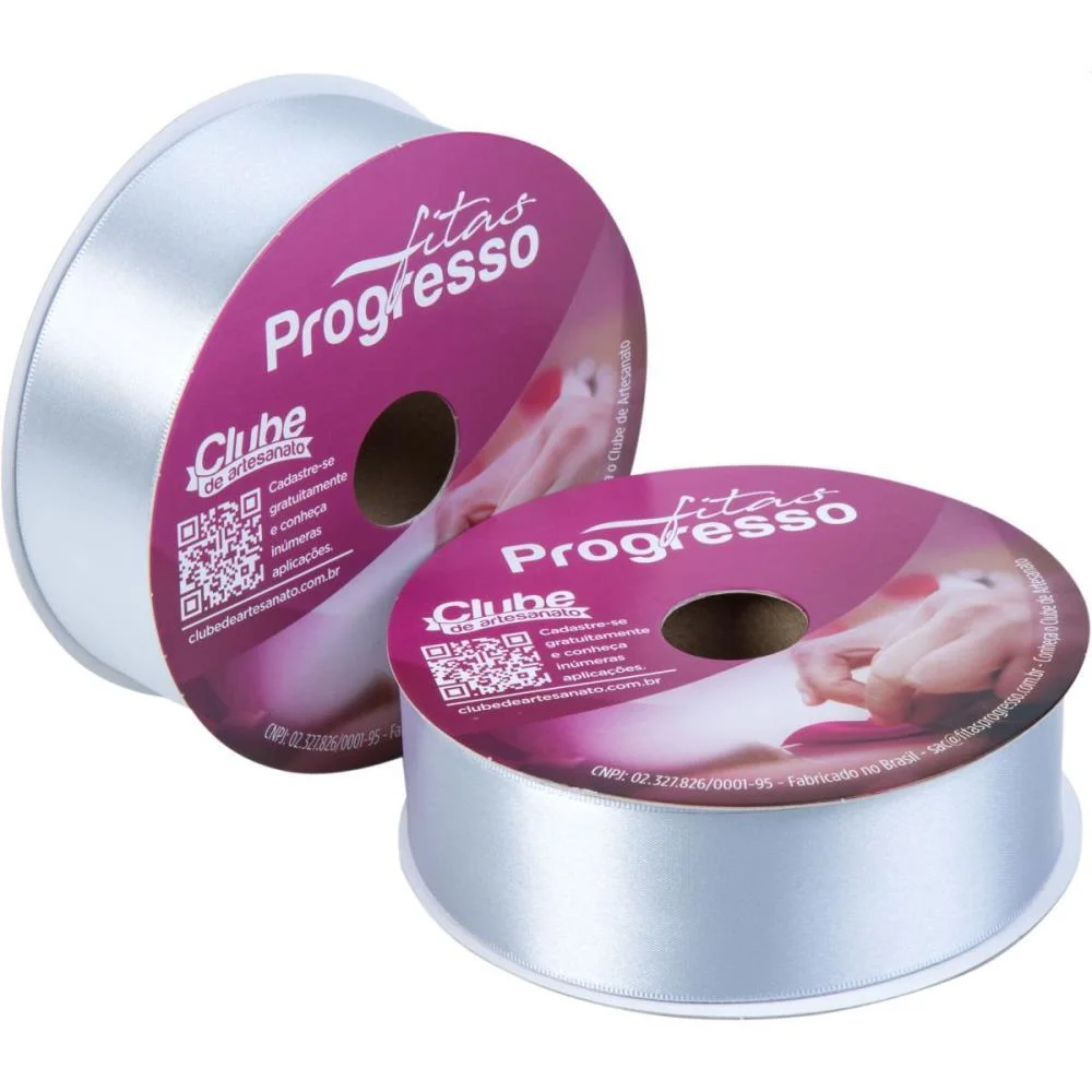 Fita De Cetim 38Mm 50M. Prata 084 Fitas Progresso (Rolo) - imagem 3