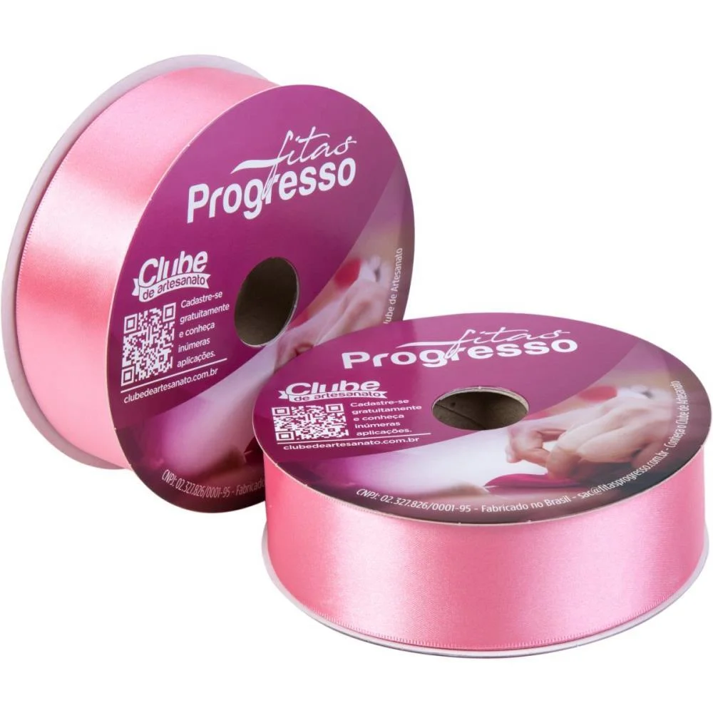Fita De Cetim 38Mm 50M. Rosa Petala 009 Fitas Progresso (Rolo) - imagem 3