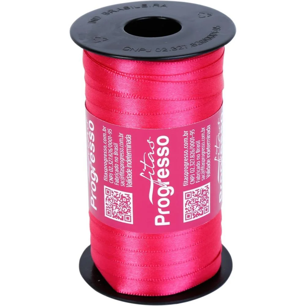 Fita De Cetim 07Mm 100M. Pink 303 Fitas Progresso (Carretel) - imagem 2