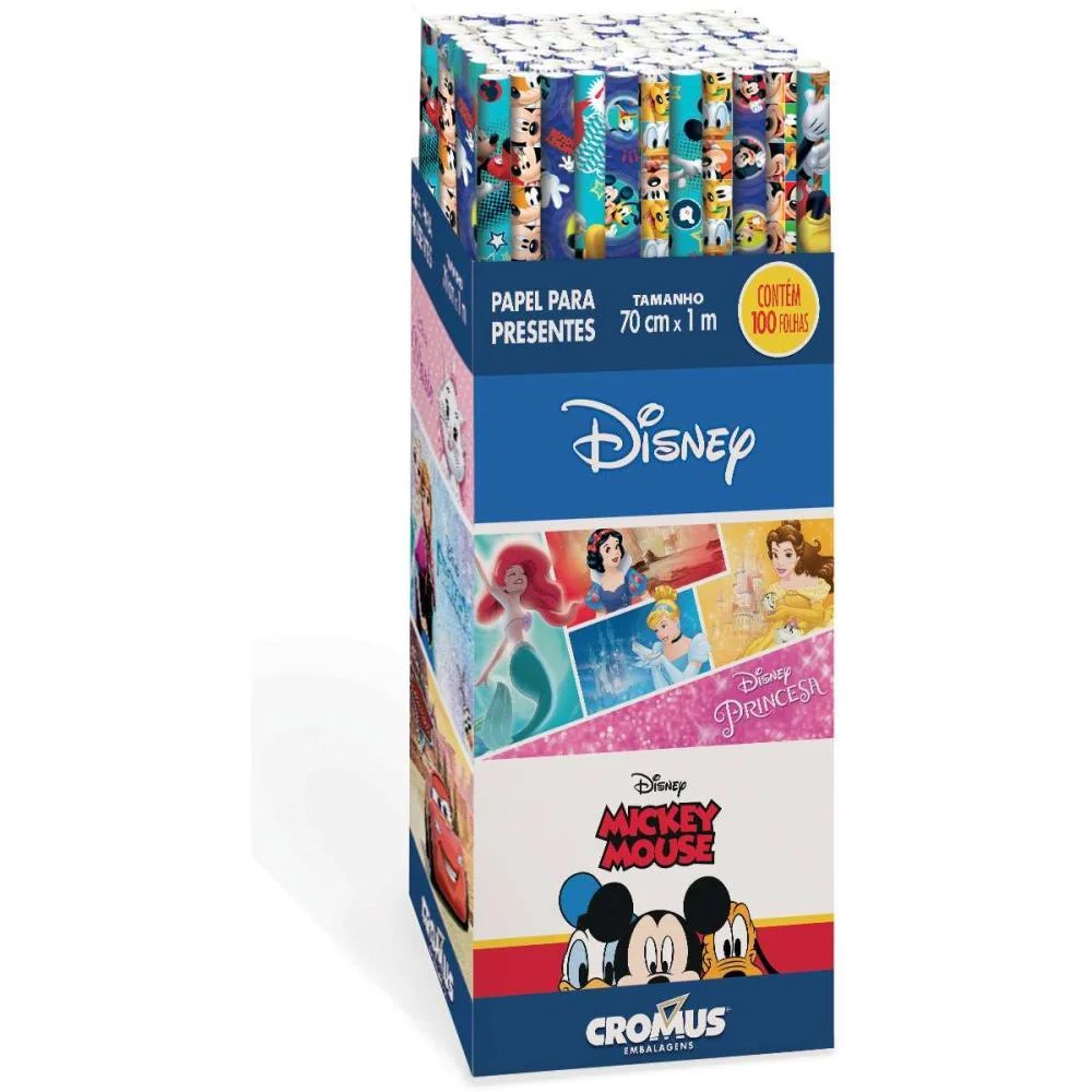Papel Presente 100X70Cm. Disney Sortidos Cromus (Dp.c/100) - imagem 3