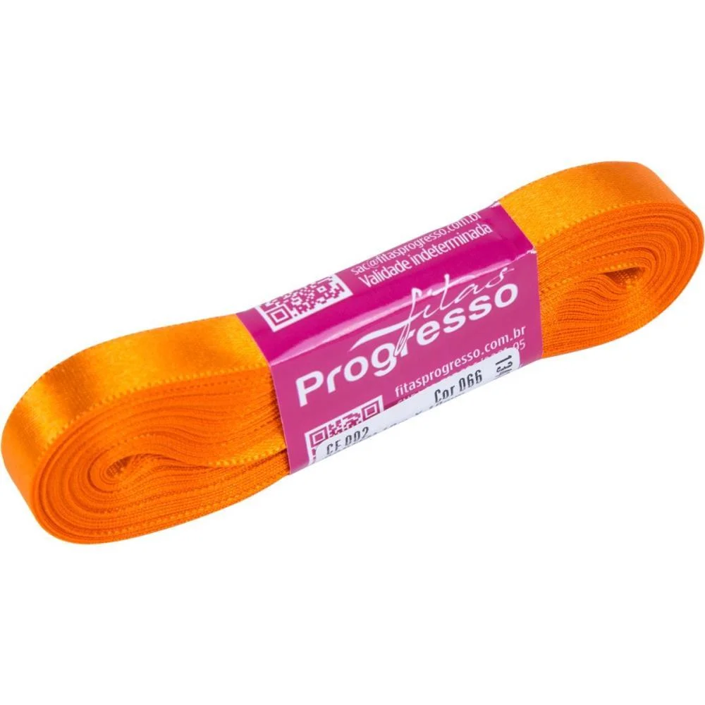 Fita De Cetim 10Mm 10M. Laranja 066 Fitas Progresso - imagem 2