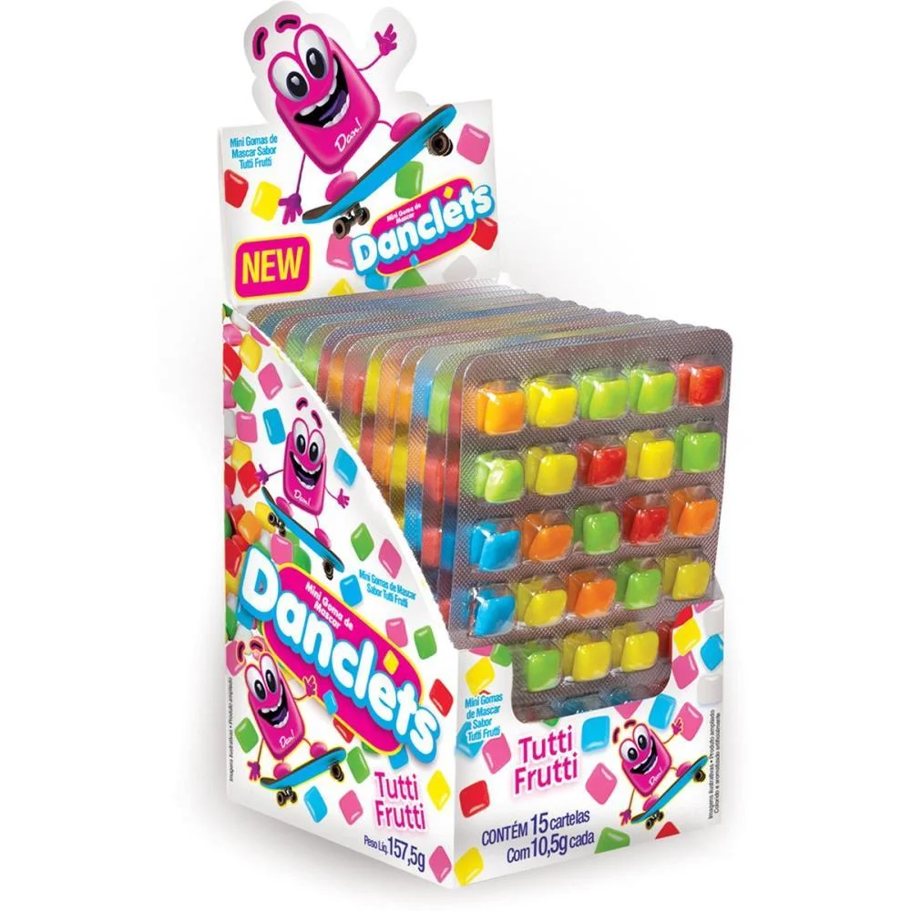 Doce Danclets Cartela 5X7 T.frutti Danilla Foods C/ 15 Unidades - imagem 4