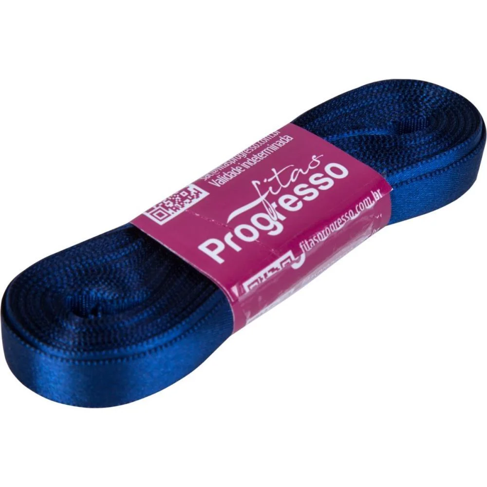 Fita De Cetim 10Mm 10M. Azul Marinho 215 Fitas Progresso - imagem 2
