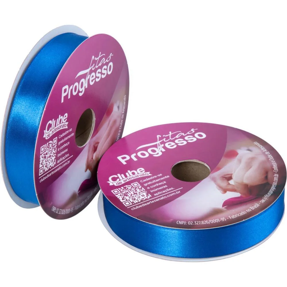 Fita De Cetim 22Mm 50M. Azul Royal 214 Fitas Progresso (Rolo) - imagem 3