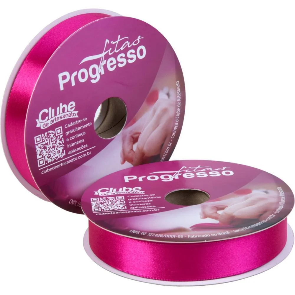 Fita De Cetim 22Mm 50M. Pink 303 Fitas Progresso (Rolo) - imagem 2
