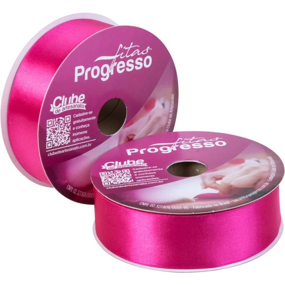 Fita De Cetim 38Mm 50M. Pink 303 Fitas Progresso (Rolo) - imagem 2