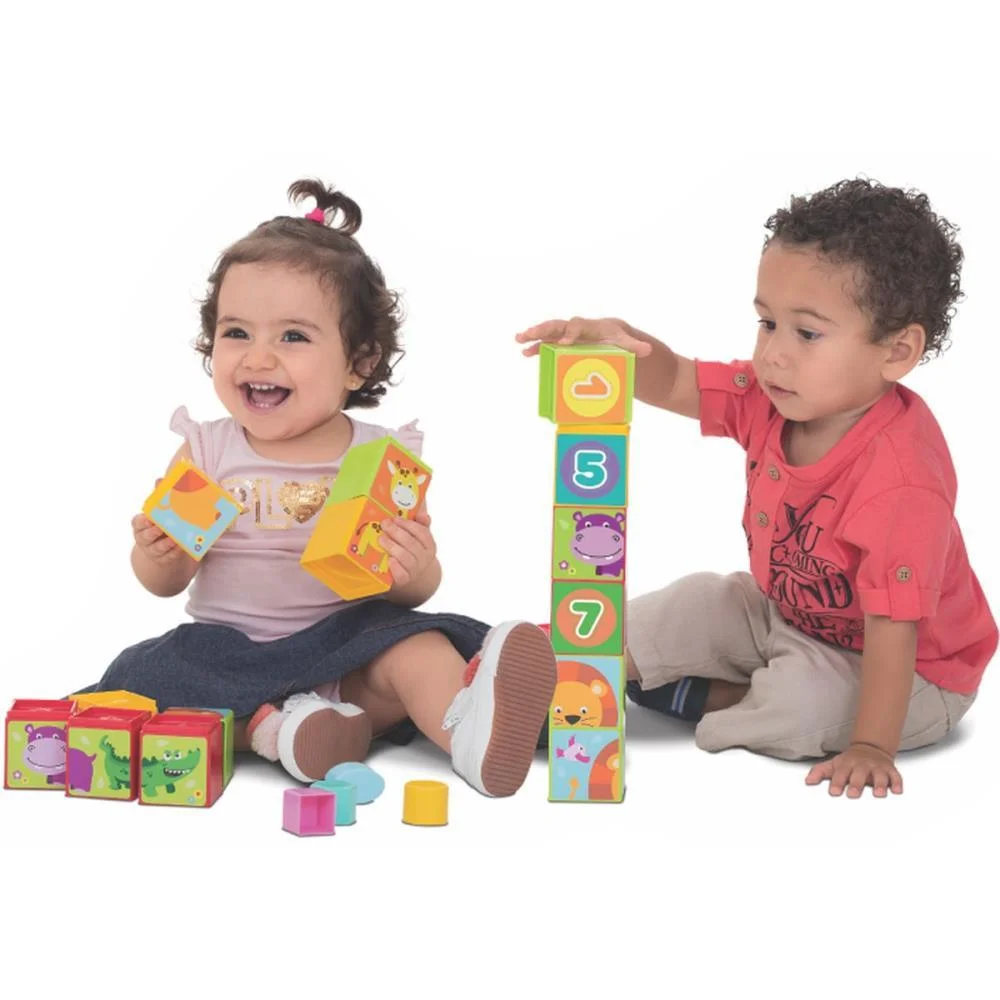 Brinquedo Educativo Cubinhos 5 Em 1 Merco Toys - imagem 2