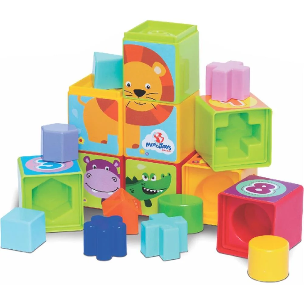 Brinquedo Educativo Cubinhos 5 Em 1 Merco Toys - imagem 4