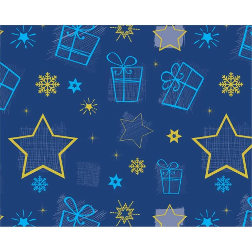 Papel Presente Bobina Couche 60Cm.mod.414 Pres. Estrela Az. V.m.p. (Bo-100Mts) - imagem 2