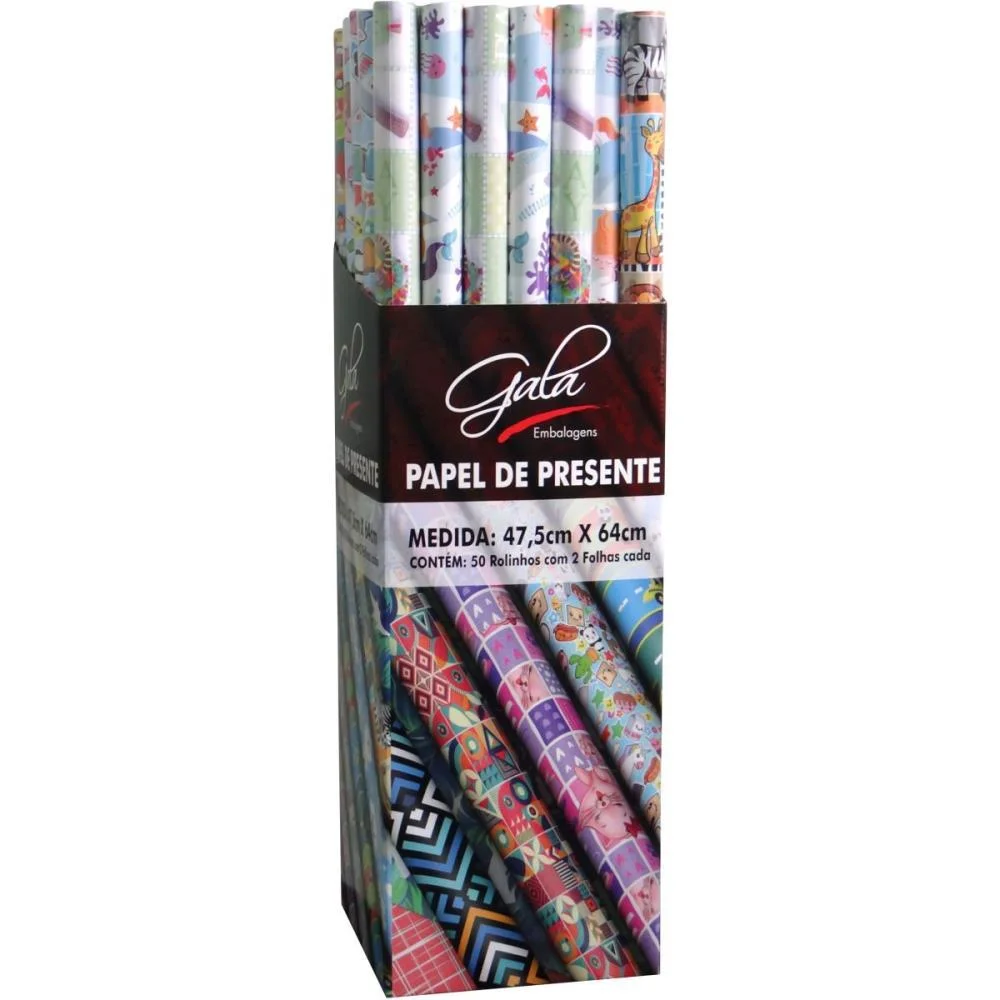Papel Presente 47,5X64Cm Infantil Brilho C/2F Gala Embalagens C/ 50 Unidades - imagem 5