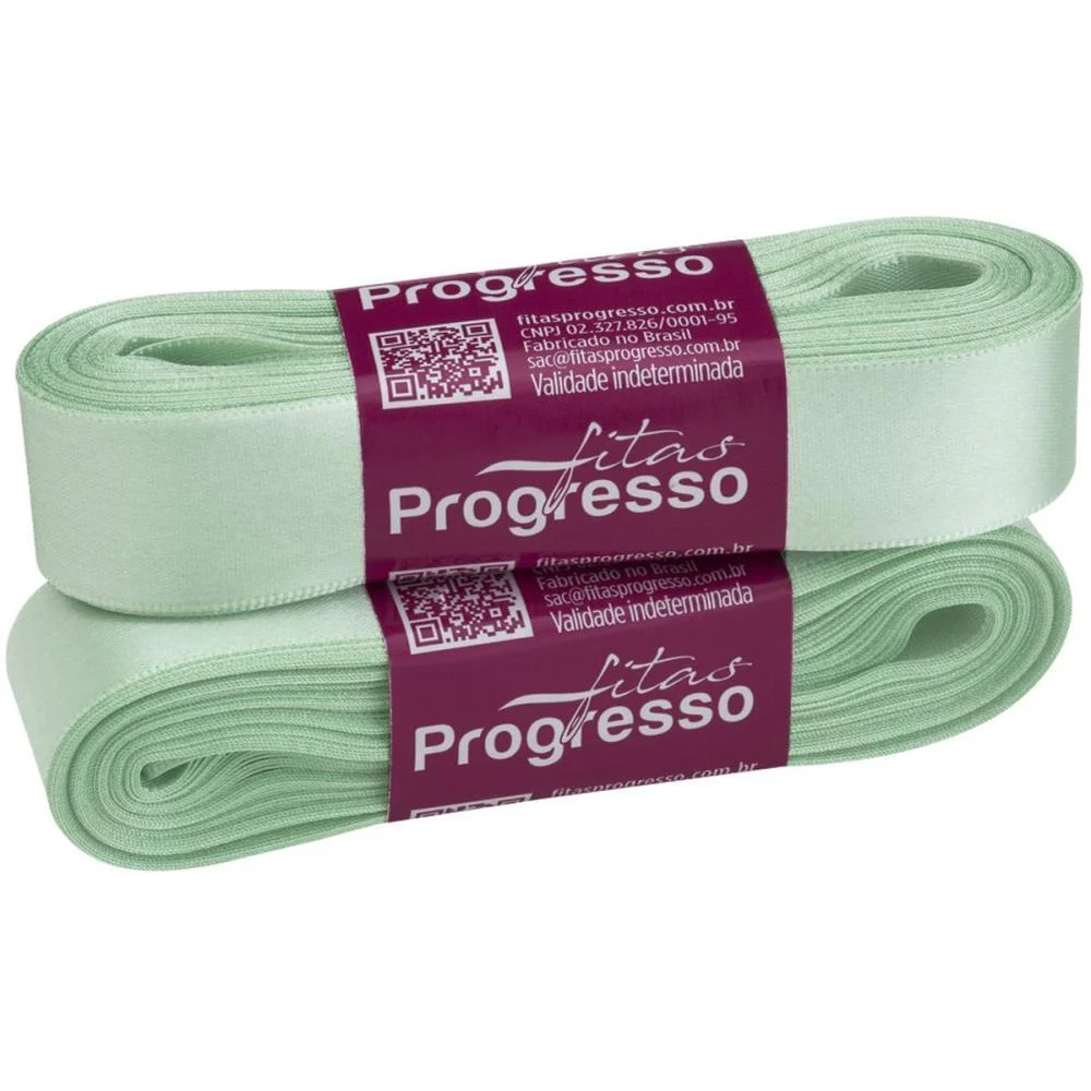 Fita De Cetim 22Mm 10M. Verde Suave Fitas Progresso - imagem 3
