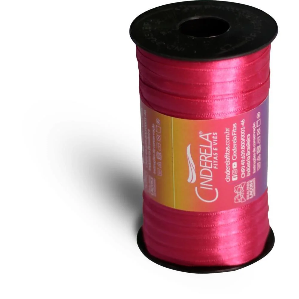 Fita De Cetim 07Mm 100M. Pink Cinderela - imagem 2