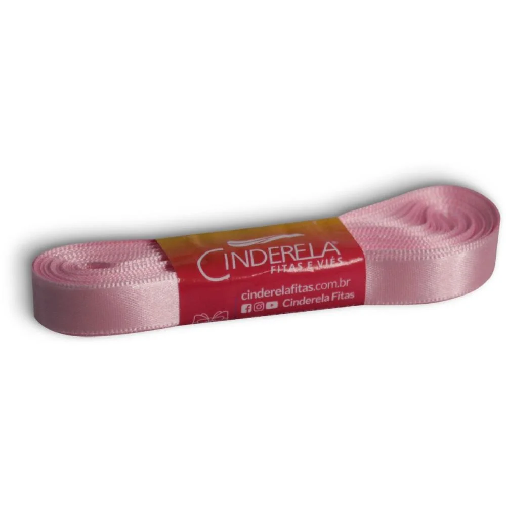 Fita De Cetim 10Mm 10M. Rosa Cinderela - imagem 2
