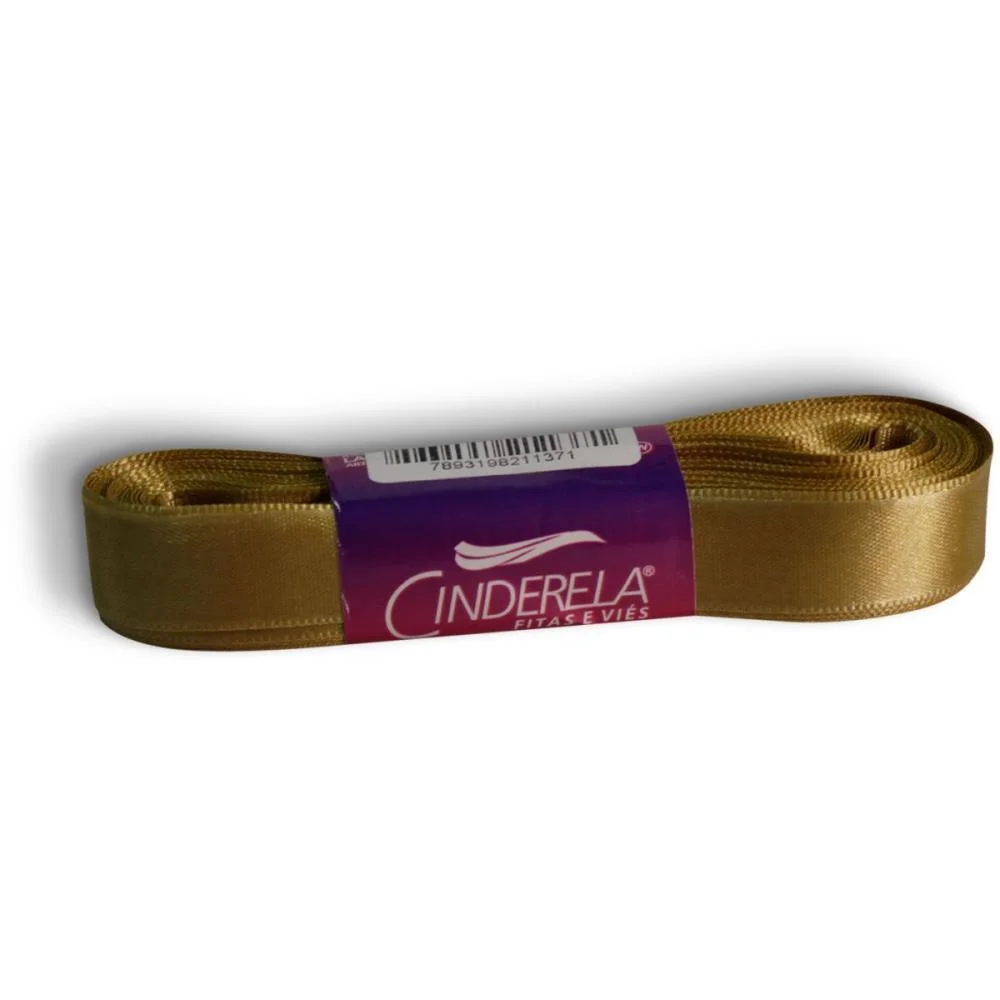 Fita De Cetim 15Mm 10M. Dourado Cinderela - imagem 2