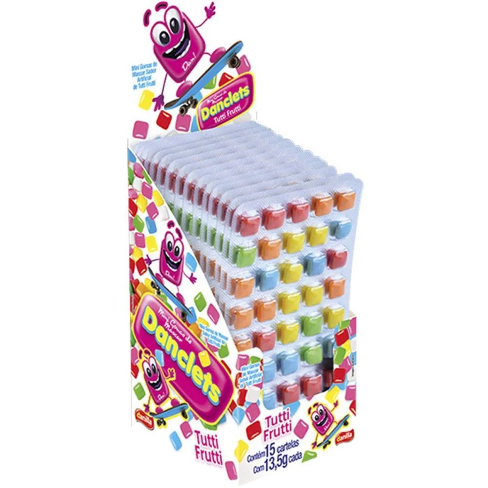 Doce Danclets Cartela 5X9 T.frutti Danilla Foods C/ 15 Unidades - imagem 4