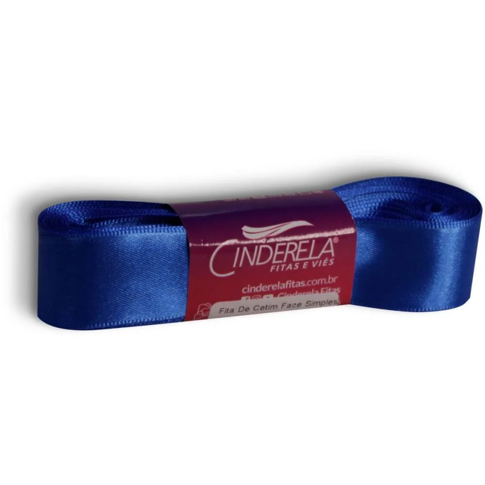 Fita De Cetim 22Mm 10M. Azul Royal Cinderela - imagem 3
