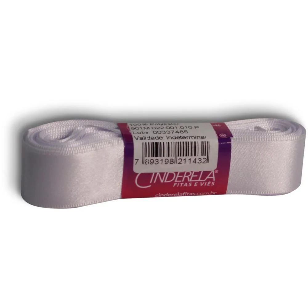 Fita De Cetim 22Mm 10M. Branco Cinderela - imagem 2