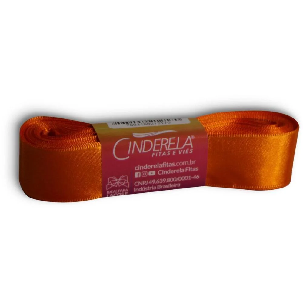 Fita De Cetim 22Mm 10M. Laranja Cinderela - imagem 2