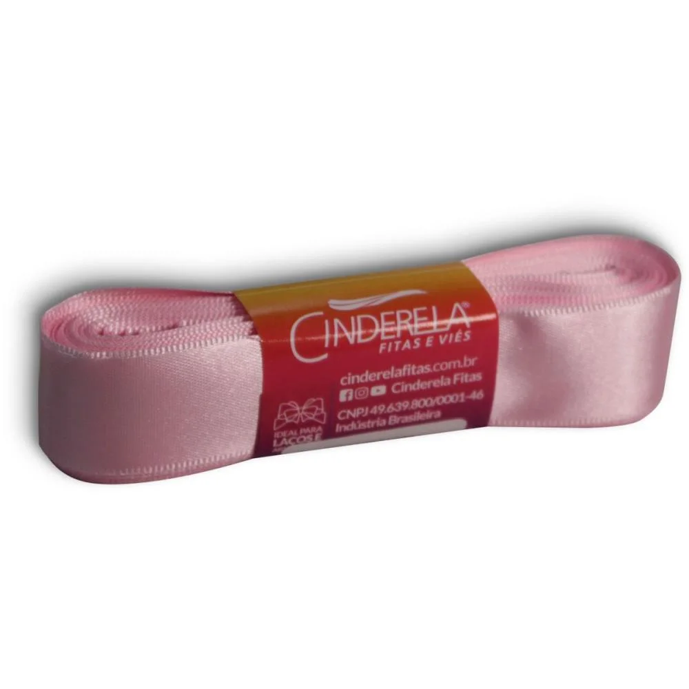 Fita De Cetim 22Mm 10M. Rosa Cinderela - imagem 2