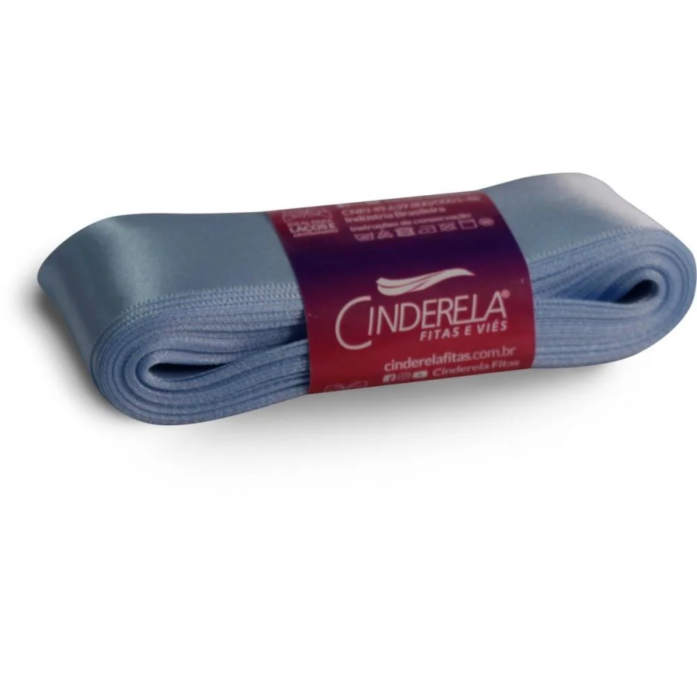 Fita De Cetim 38Mm 10M. Azul Claro Cinderela - imagem 2