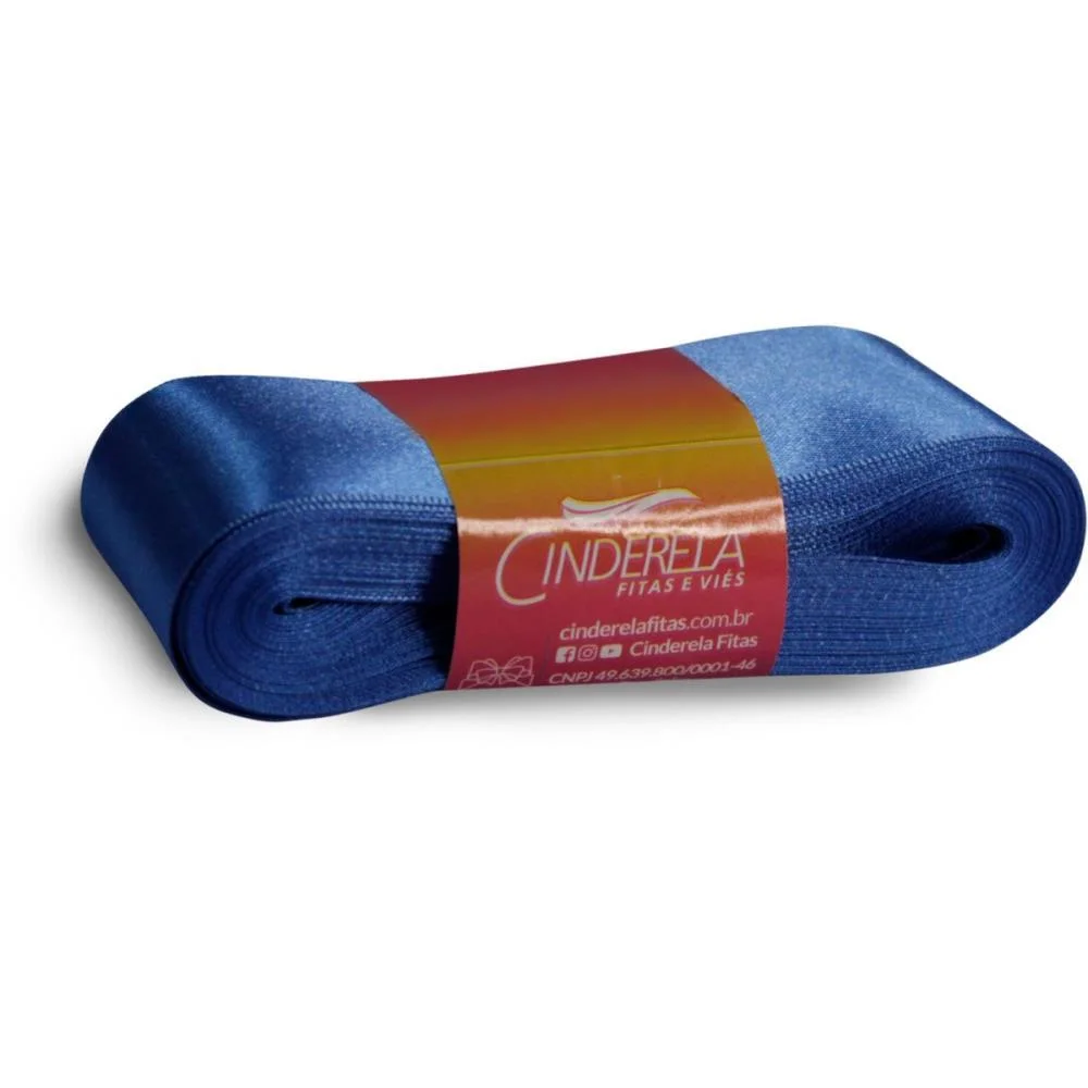 Fita De Cetim 38Mm 10M. Azul Royal Cinderela - imagem 2