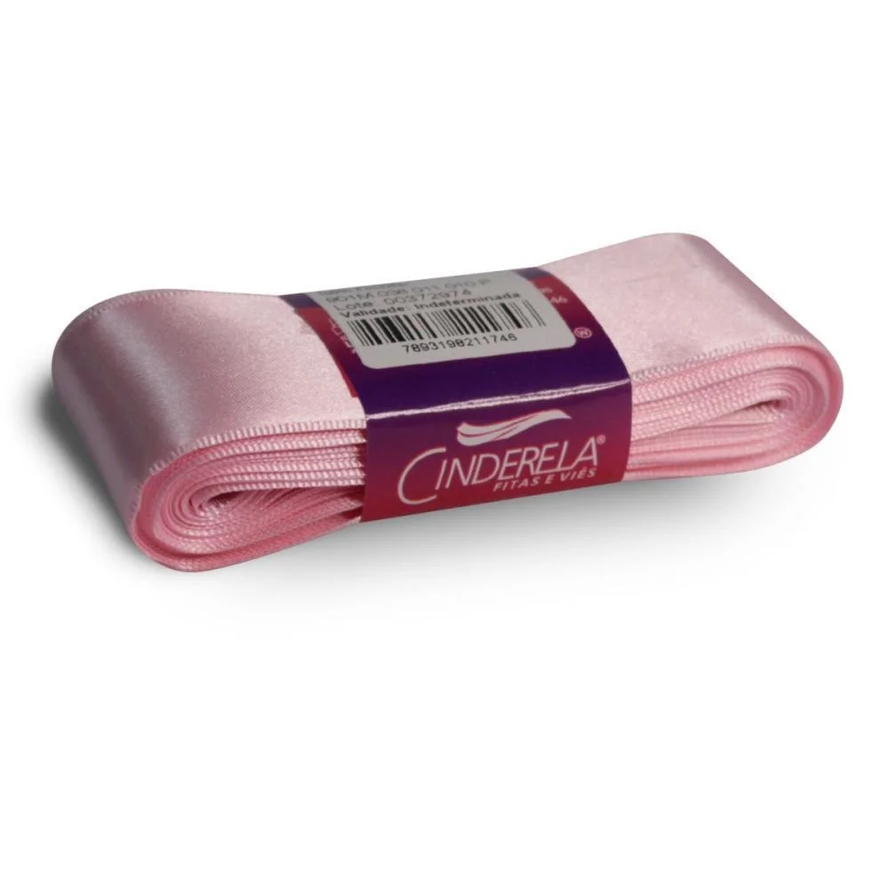 Fita De Cetim 38Mm 10M. Rosa Cinderela - imagem 2