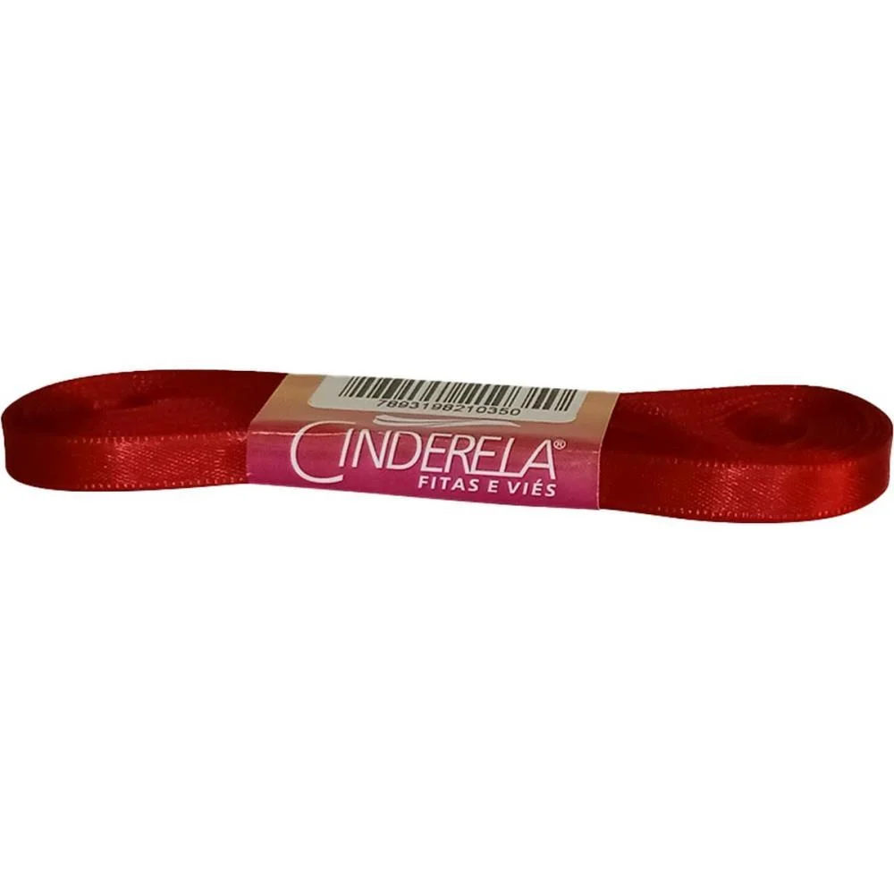 Fita De Cetim 07Mm 10M. Vermelho Cinderela - imagem 2