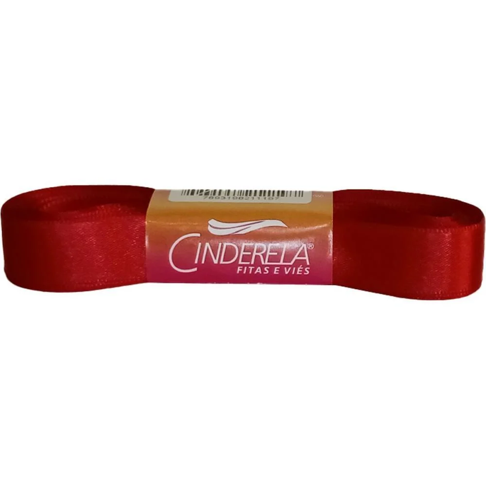 Fita De Cetim 15Mm 10M. Vermelho Cinderela - imagem 2
